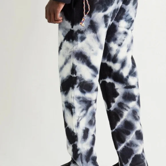 THE ELDER STATESMAN - Tie-Dyed Organic Cotton-Fleece Sweatpants - Blue